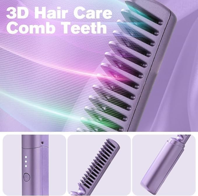 2-in-1 Rechargeable Mini Hair Straightener & Hot Comb – Your Pocket Salon