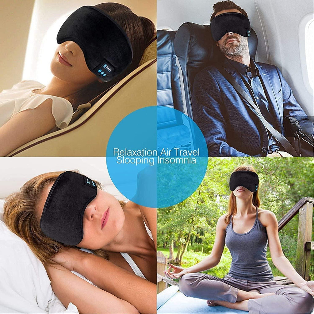 Wireless Bluetooth Eye Mask with Headphones - 100% Light Block & Ultra-Thin Speakers