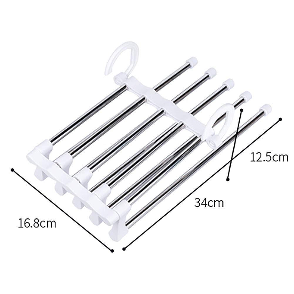 5-in-1 Stainless Steel Foldable Clothes Hanger (Pack of 2)| Wardrobe Space Saver & Organizer