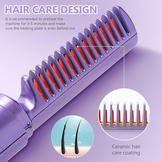 2-in-1 Rechargeable Mini Hair Straightener & Hot Comb – Your Pocket Salon