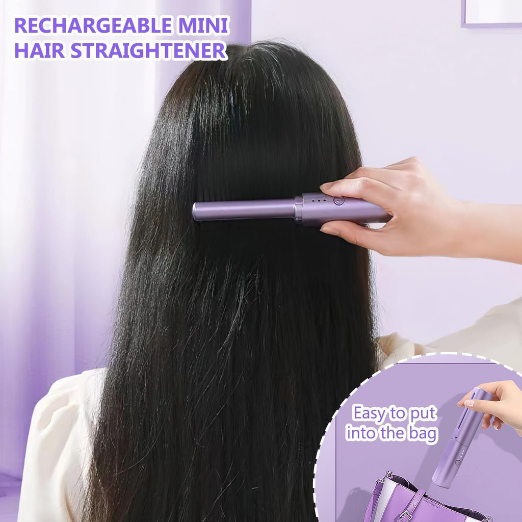 2-in-1 Rechargeable Mini Hair Straightener & Hot Comb – Your Pocket Salon