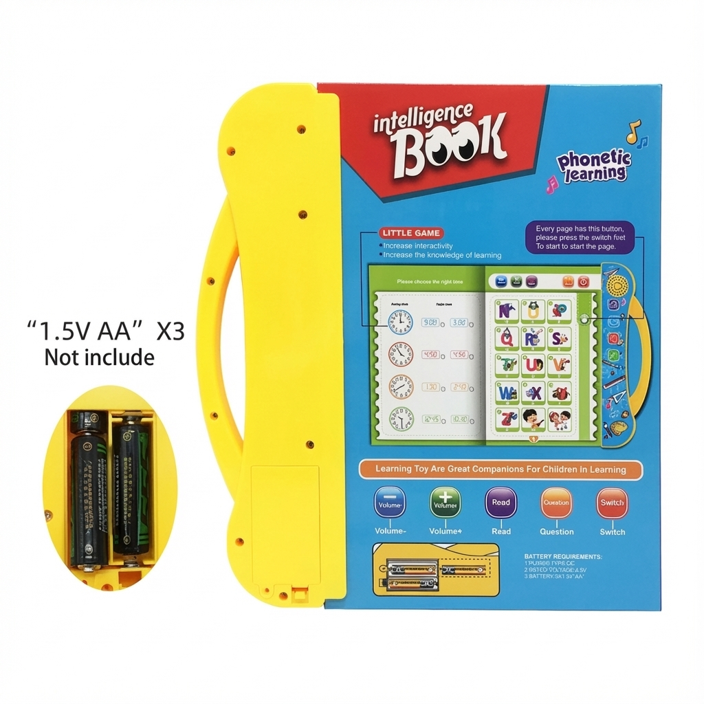 Smart Phonetic Learning E-Book with Sound | Interactive English Educational Sound Toy for Toddlers (Ages 2+)