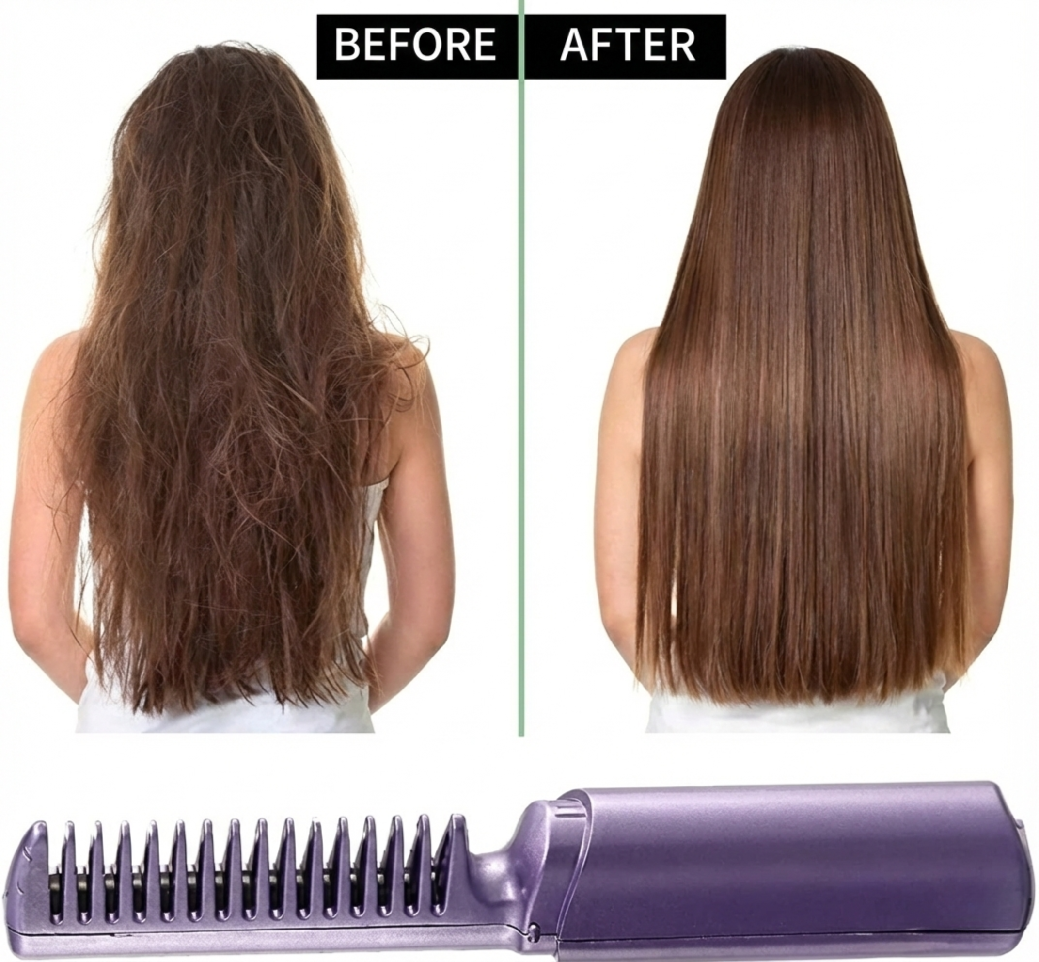 2-in-1 Rechargeable Mini Hair Straightener & Hot Comb – Your Pocket Salon